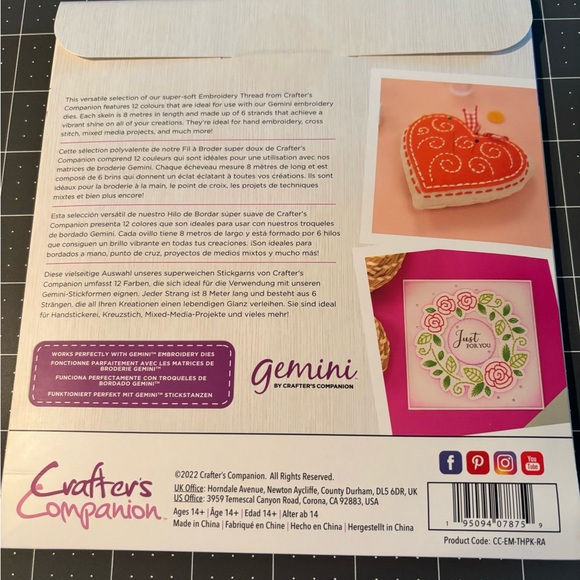 3 Crafter's Companion Embroidery Floss Package. Does not come with anything else - Picture 5 of 7